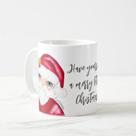 Weihnachten haben Sie einen fröhlichen kleinen Wei Kaffeetasse (Vorderseite Links)