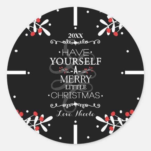 Weihnachten haben Sie sich selbst... Red Berries U Runder Aufkleber (Vorderseite)