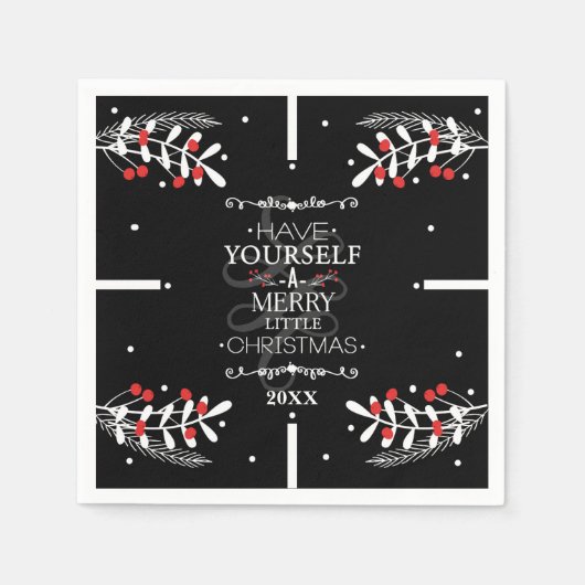 Weihnachten haben Sie sich selbst... Red Berries U Serviette (Vorderseite)