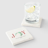 Weihnachten Halbkraut Urlaub Wasserfarbe Steinuntersetzer (Seitenansicht)