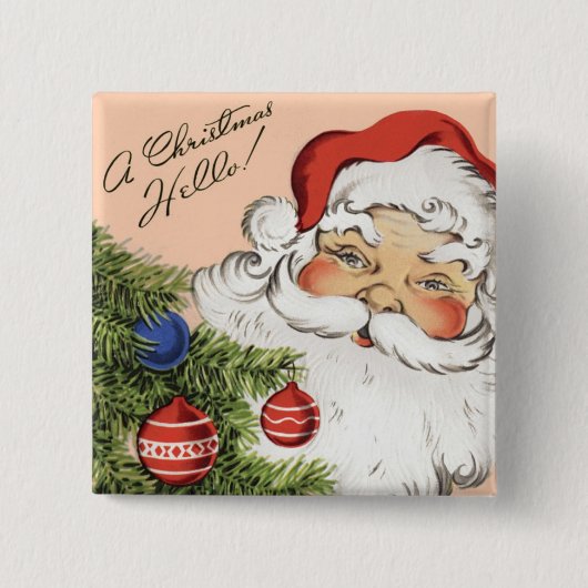 Weihnachten Hallo! Jolly Santa Claus Button (Vorderseite)