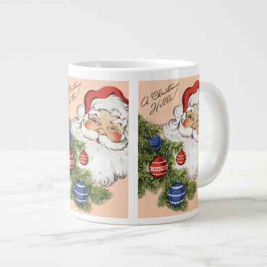 Weihnachten Hallo! Jolly Santa Claus Jumbo-Tasse (Vorderseite Rechts)