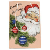 Weihnachten Hallo! Jolly Santa Claus Mittlere Geschenktüte (Vorderseite)