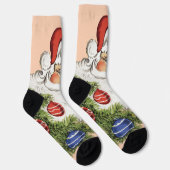 Weihnachten Hallo! Jolly Santa Claus Socken (Rechts)