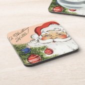 Weihnachten Hallo! Jolly Santa Claus Untersetzer (Linke Seite)