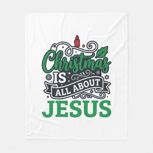 Weihnachten handelt von Jesus Design Fleecedecke (Vorderseite)