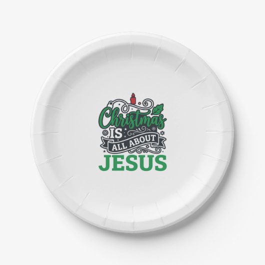 Weihnachten handelt von Jesus Design Pappteller (Vorderseite)