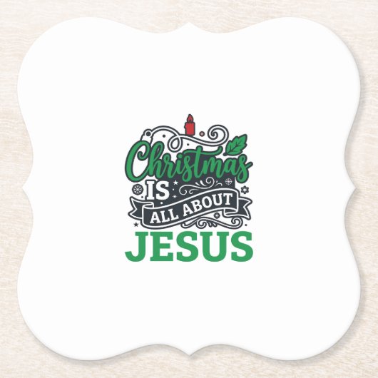 Weihnachten handelt von Jesus Design Untersetzer (Vorderseite)