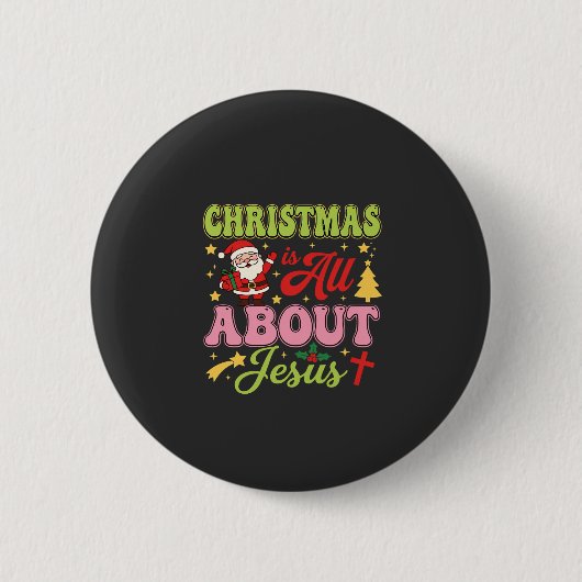 Weihnachten handelt von Jesus Retro Button (Vorderseite)