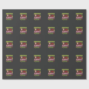 Weihnachten handelt von Jesus Retro Geschenkpapier