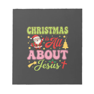 Weihnachten handelt von Jesus Retro Notizblock