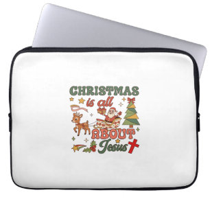 Weihnachten handelt von Jesus Santa Schlitten Rent Laptopschutzhülle