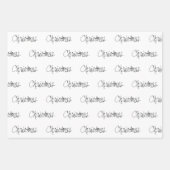 Weihnachten handgeschrieben in schwarzem Wrapping Geschenkpapier Set (Vorderseite 3)