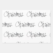 Weihnachten handgeschrieben in schwarzem Wrapping Geschenkpapier Set (Vorderseite)