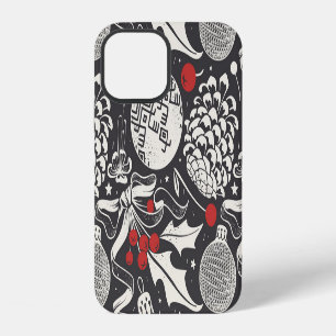 Weihnachten Handgezeichnet: Mistel Kiefern Nahtlos iPhone 12 Hülle