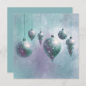 Weihnachten hängt Aquamarin Baubles Flachkarte (Vorne/Hinten)