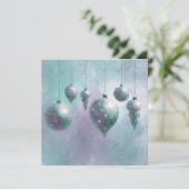 Weihnachten hängt Aquamarin Baubles Flachkarte (Stehend Vorderseite)