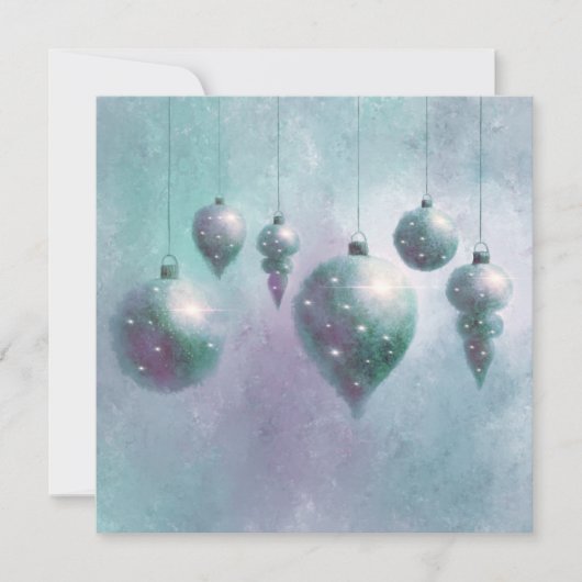 Weihnachten hängt Aquamarin Baubles Flachkarte (Vorderseite)