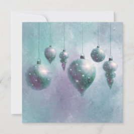Weihnachten hängt Aquamarin Baubles Flachkarte
