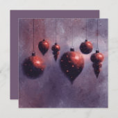 Weihnachten hängt Red Baubles Flat Card (Vorne/Hinten)