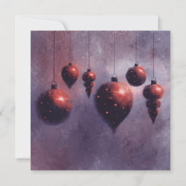 Weihnachten hängt Red Baubles Flat Card