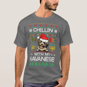 Weihnachten Hanukkah Chillin mit meinem Havanese m T-Shirt