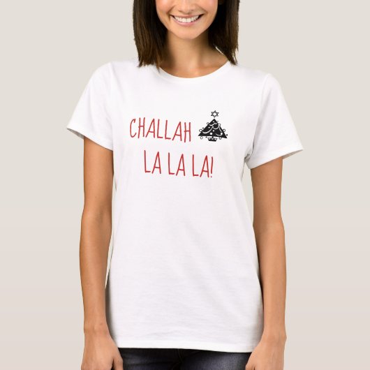 Weihnachten Hanukkah Chrismukkah Challah La La La T-Shirt (Vorderseite)