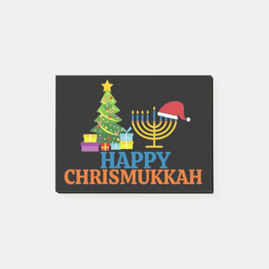 Weihnachten-Hanukkah Happy Chrismukkah Post-it Klebezettel (Vorderseite)