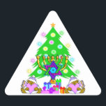 Weihnachten Hanukkah Intertrust Urlaub Spaß Dreieckiger Aufkleber<br><div class="desc"></div>