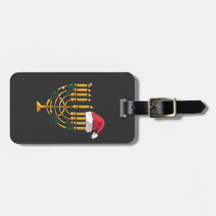 Weihnachten Hanukkah jüdisch Santa Menorah Gepäckanhänger