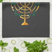 Weihnachten Hanukkah jüdisch Santa Menorah Geschirrtuch (Gefaltet)