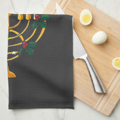 Weihnachten Hanukkah jüdisch Santa Menorah Geschirrtuch (Viertel Falte)