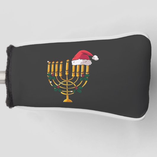 Weihnachten Hanukkah jüdisch Santa Menorah Golf Headcover (Vorderseite)