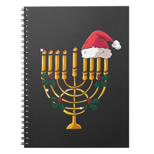 Weihnachten Hanukkah jüdisch Santa Menorah Notizblock (Vorderseite)