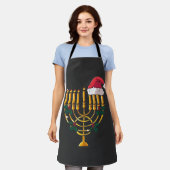 Weihnachten Hanukkah jüdisch Santa Menorah Schürze (Getragen)