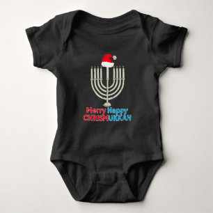 Weihnachten Hanukkah jüdische Menorah WeihnachtsWe Baby Strampler