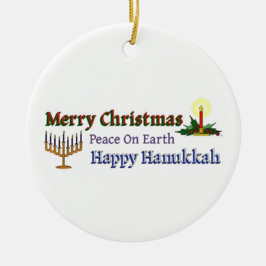 Weihnachten Hanukkah Keramikornament (Vorne)