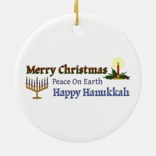 Weihnachten Hanukkah Keramikornament (Hinten)