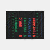 Weihnachten Hanukkah Kwanzaa Diwali Ramadan Funny Fleecedecke (Vorderseite (Horizontal))