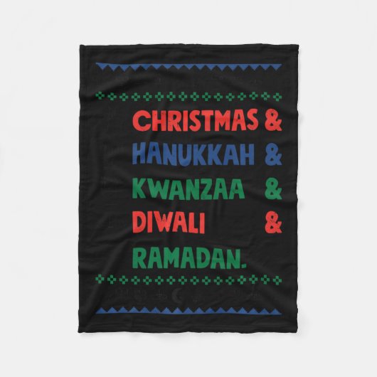 Weihnachten Hanukkah Kwanzaa Diwali Ramadan Funny Fleecedecke (Vorderseite)