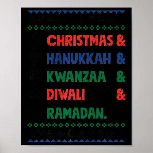 Weihnachten Hanukkah Kwanzaa Diwali Ramadan Funny  Poster (Vorne)