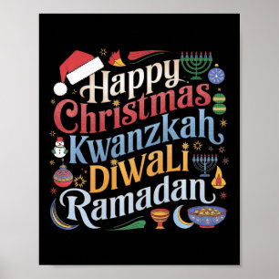 Weihnachten Hanukkah Kwanzaa Diwali Ramadan Poster