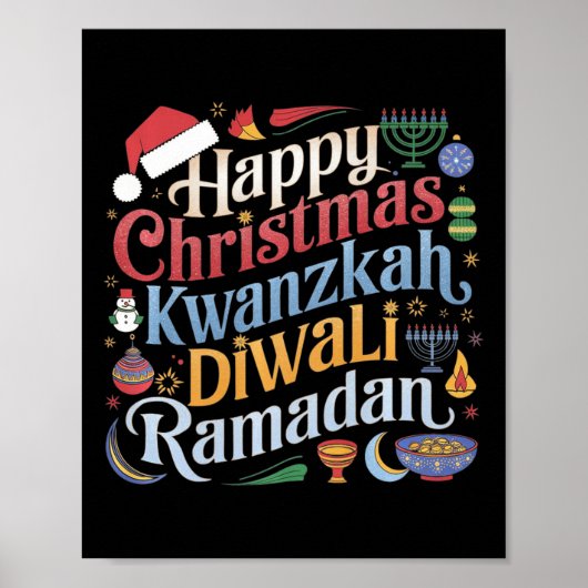 Weihnachten Hanukkah Kwanzaa Diwali Ramadan Poster (Vorne)