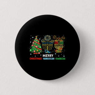 Weihnachten Hanukkah Kwanzaa glückliche Feiertage  Button