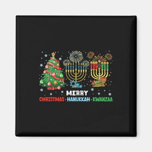 Weihnachten Hanukkah Kwanzaa glückliche Feiertage Magnet (Vorne)