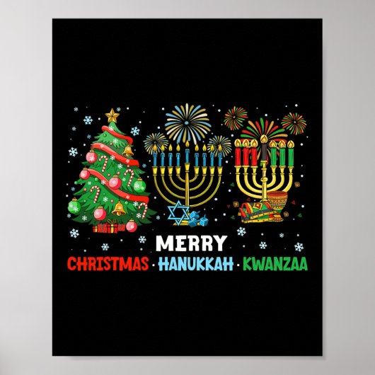 Weihnachten Hanukkah Kwanzaa glückliche Feiertage Poster (Vorne)