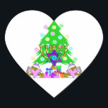 Weihnachten Hanukkah Urlaub Spaß Herz-Aufkleber<br><div class="desc"></div>