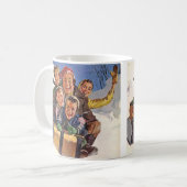 Weihnachten, Happy Family Rodeln Rodelbahn mit Aus Kaffeetasse (Vorderseite Links)