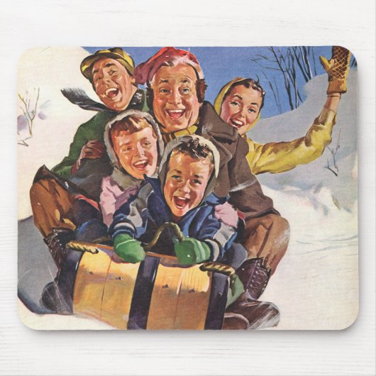 Weihnachten, Happy Family Rodeln Rodelbahn mit Aus Mousepad (Vorne)