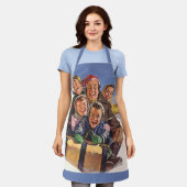 Weihnachten, Happy Family Rodeln Rodelbahn mit Aus Schürze (Getragen)